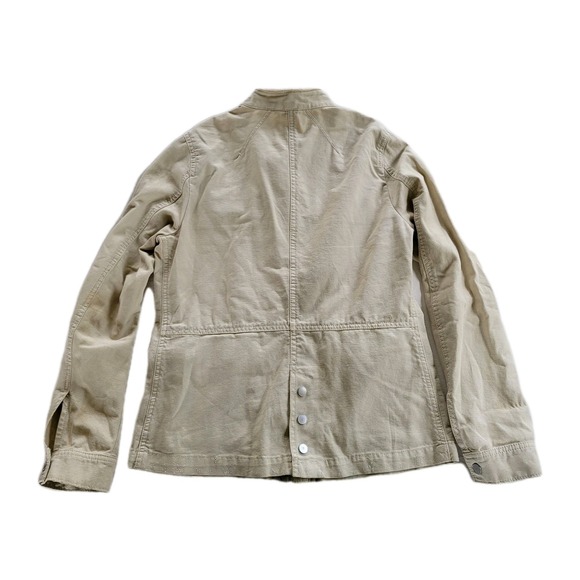 Womens Free People Seize The Day Button Zip-up Khaki Military Jacket Army M Boho - Picture 4 of 11